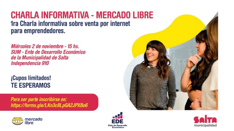 Excelente iniciativa de la Municipalidad en conjunto con Mercado Libre, que brindará una completa capacitación sobre venta por internet