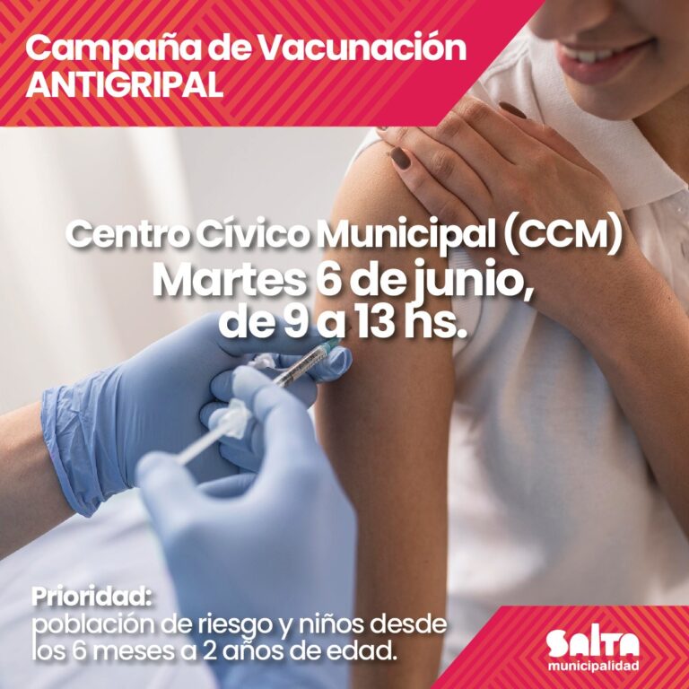 La Municipalidad realizará mañana martes un nuevo operativo de vacunación en el CCM