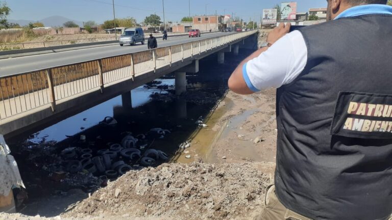 Río Arenales: inspectores municipales constatan importante cantidad de neumáticos usados