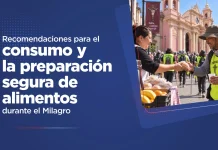 Brindan recomendaciones para el consumo y la preparación segura de alimentos durante el Milagro